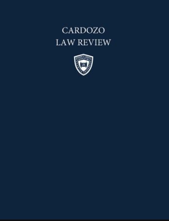 Cardozo Law Review article cover