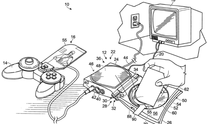 a video game console and display with controller