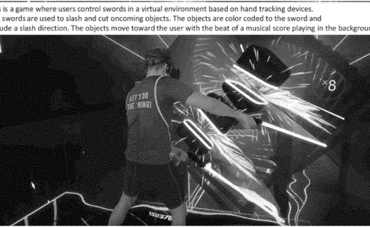 a man in a vr headset playing beat saber