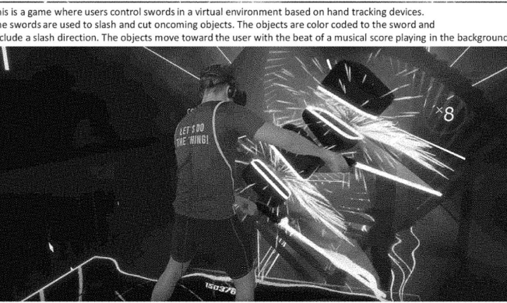 a man in a vr headset playing beat saber